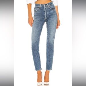 Riley High Rise Straight Crop in Frequency, size 26